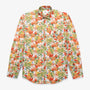 Camicia a maniche lunghe in cotone con ricami gialli