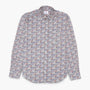 Camicie a maniche lunghe ricamate in cotone bianco e blu