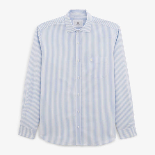 Charles shirt with sky blue stick stripes