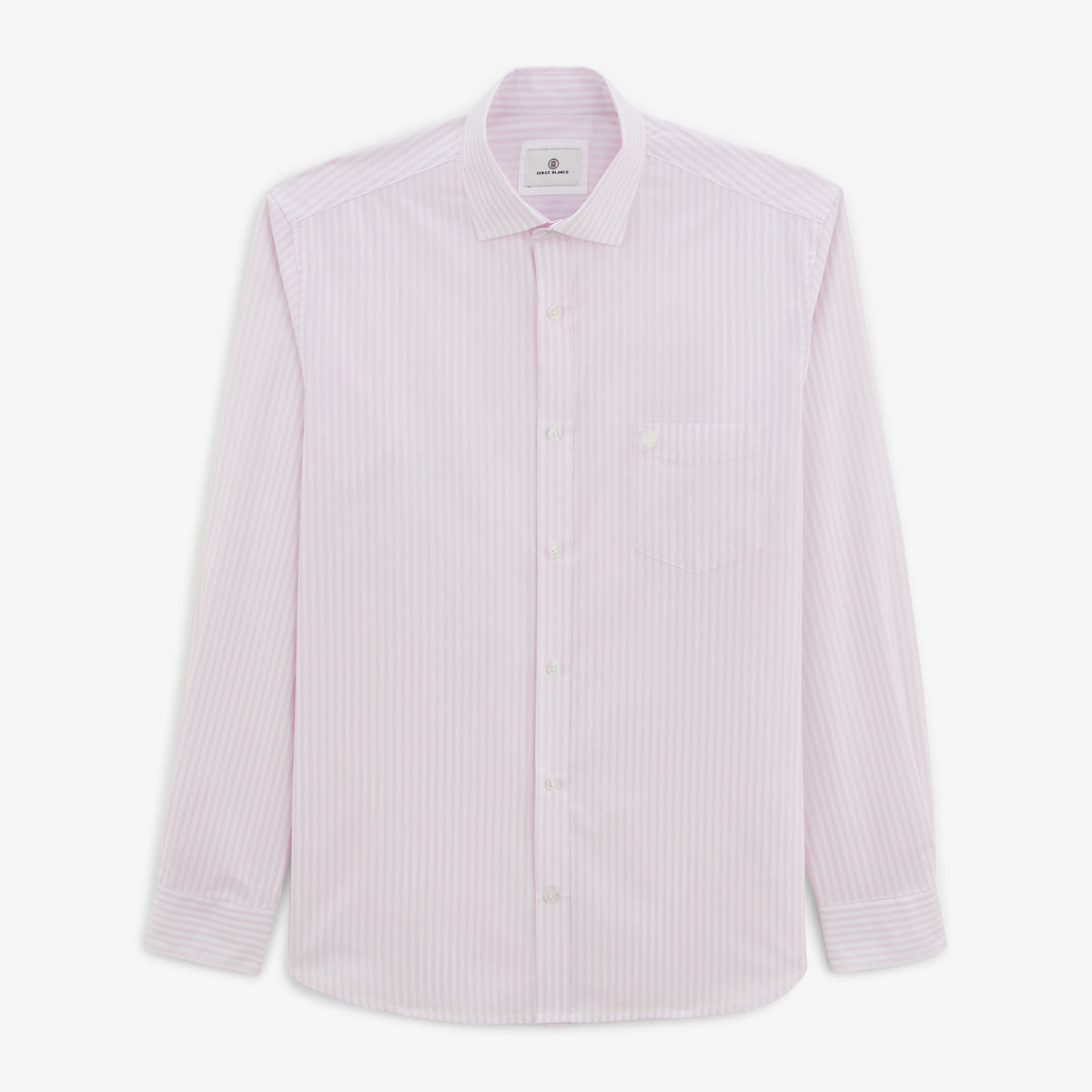 Chemise Charles à rayures bâton lilas