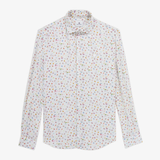 Chemise Charles en lin Saint Tropez blanche