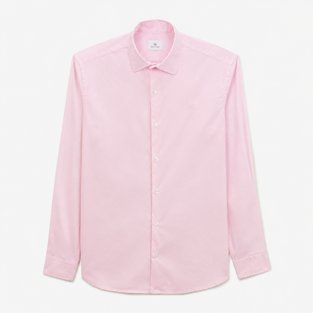 Chemise popeline confort manches longues rose