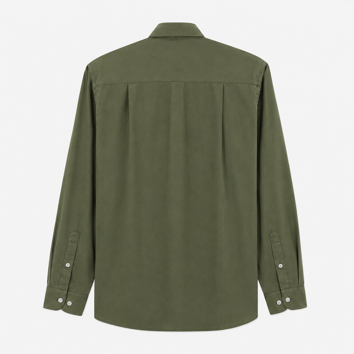 Chemise popeline confort manches longues vert militaire