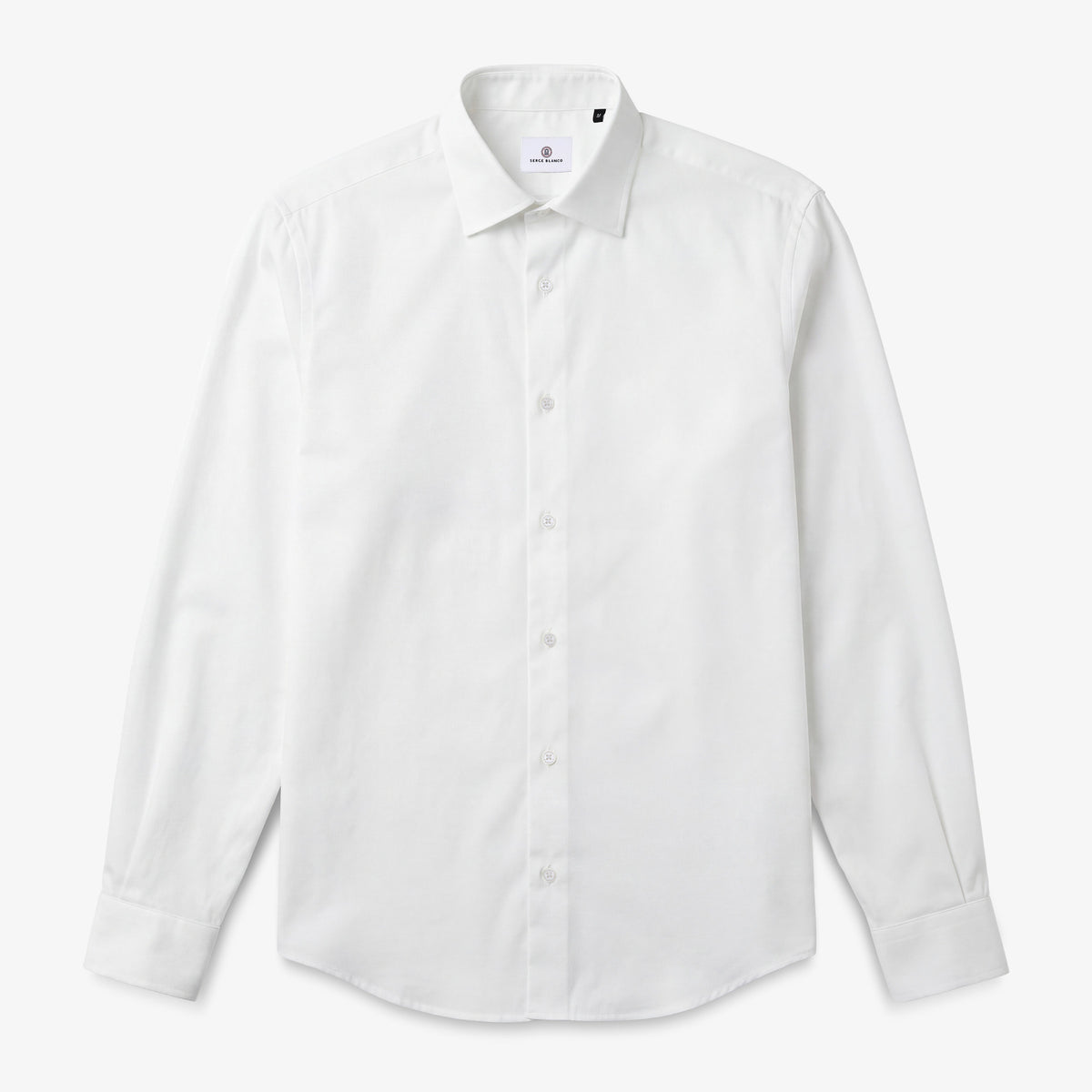 Weißes Langarmhemd aus Baumwolle ohne Taschen