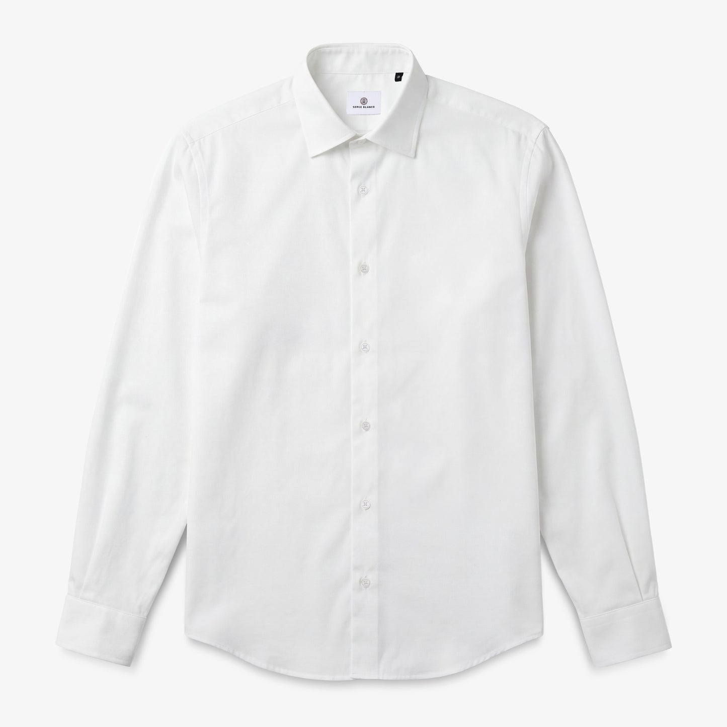 Weißes Langarmhemd aus Baumwolle ohne Taschen