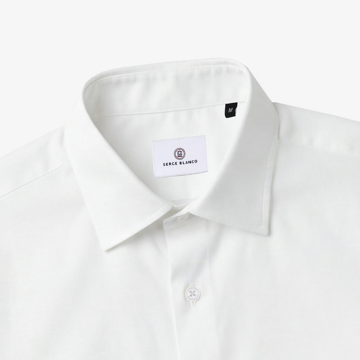 Weißes Langarmhemd aus Baumwolle ohne Taschen