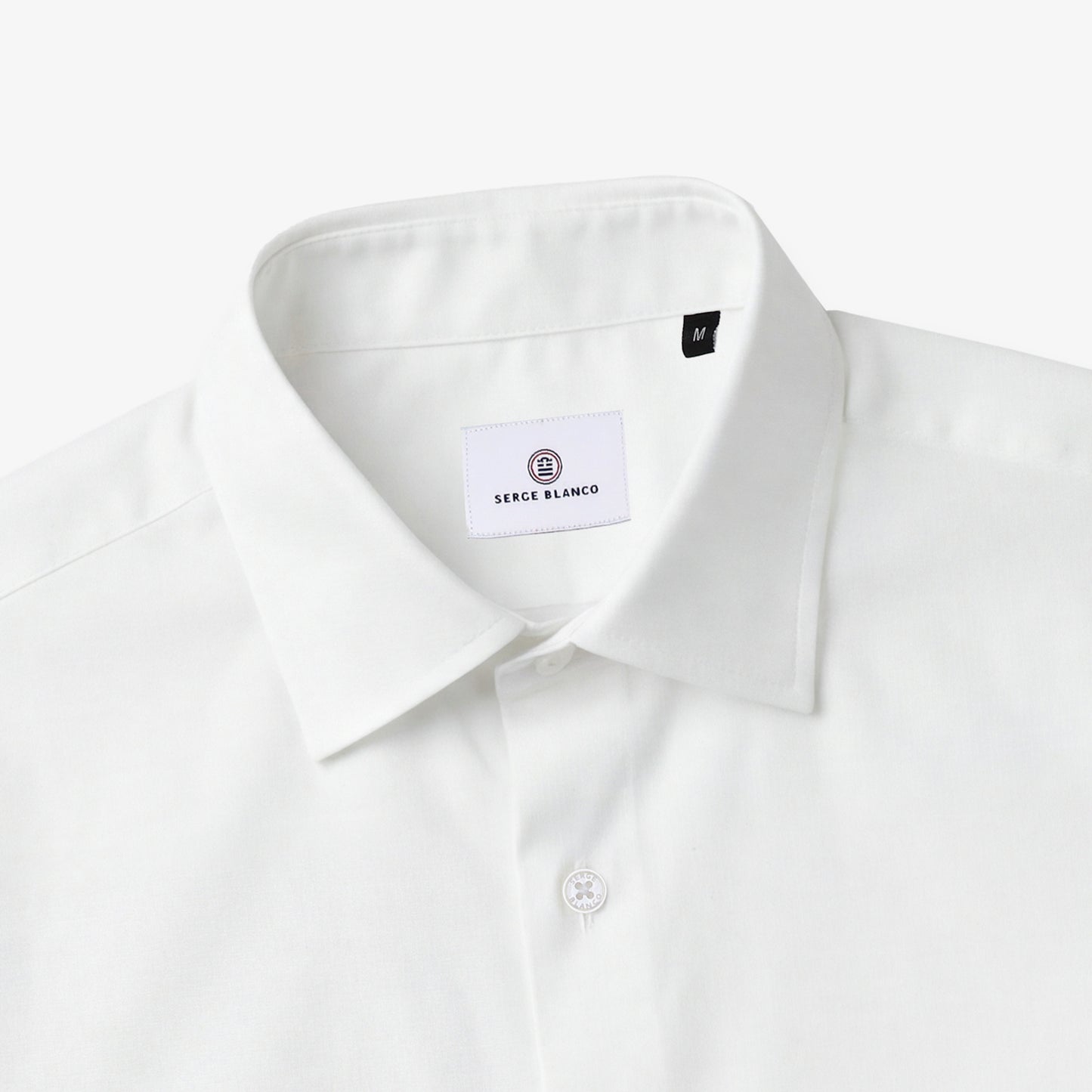 Weißes Langarmhemd aus Baumwolle ohne Taschen