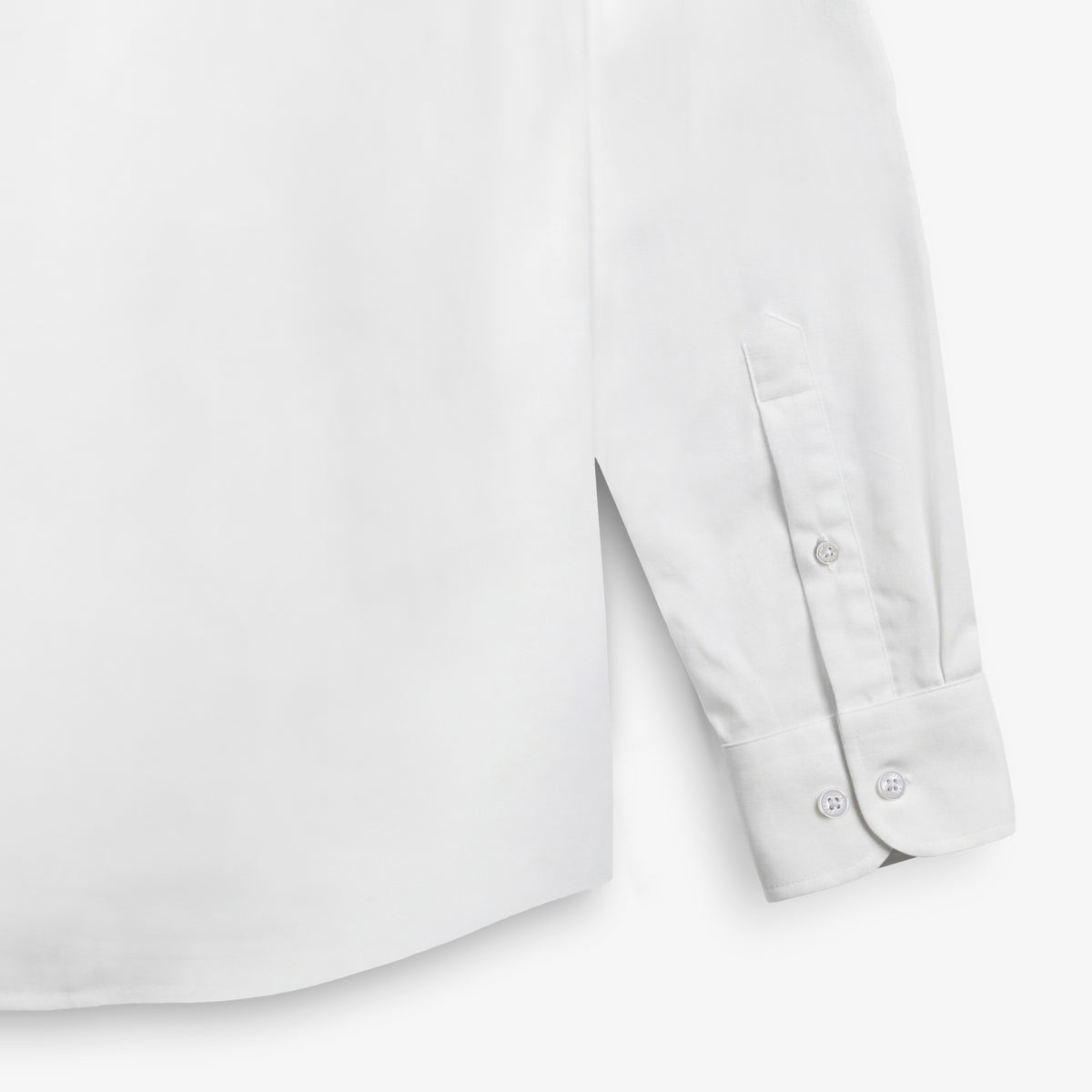 Weißes Langarmhemd aus Baumwolle ohne Taschen