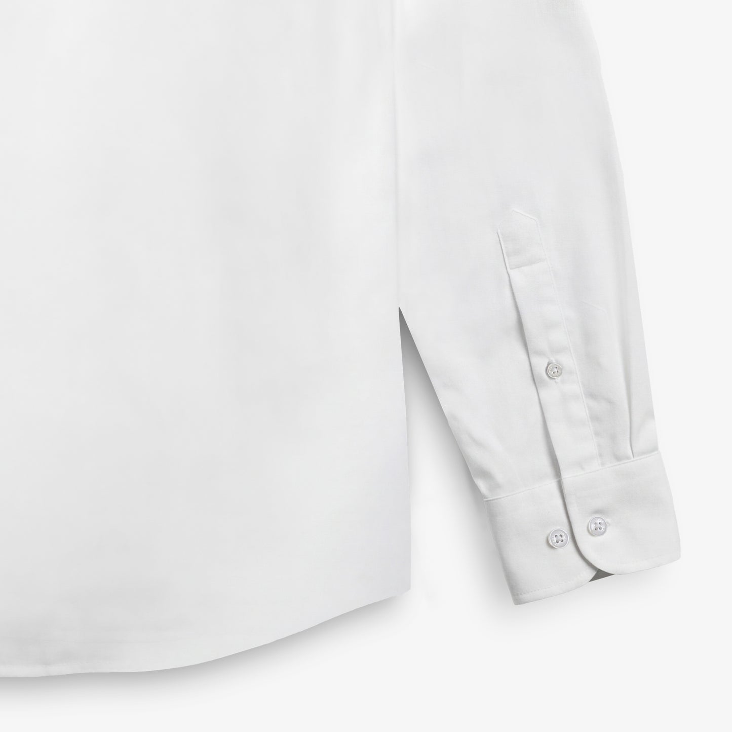 Weißes Langarmhemd aus Baumwolle ohne Taschen