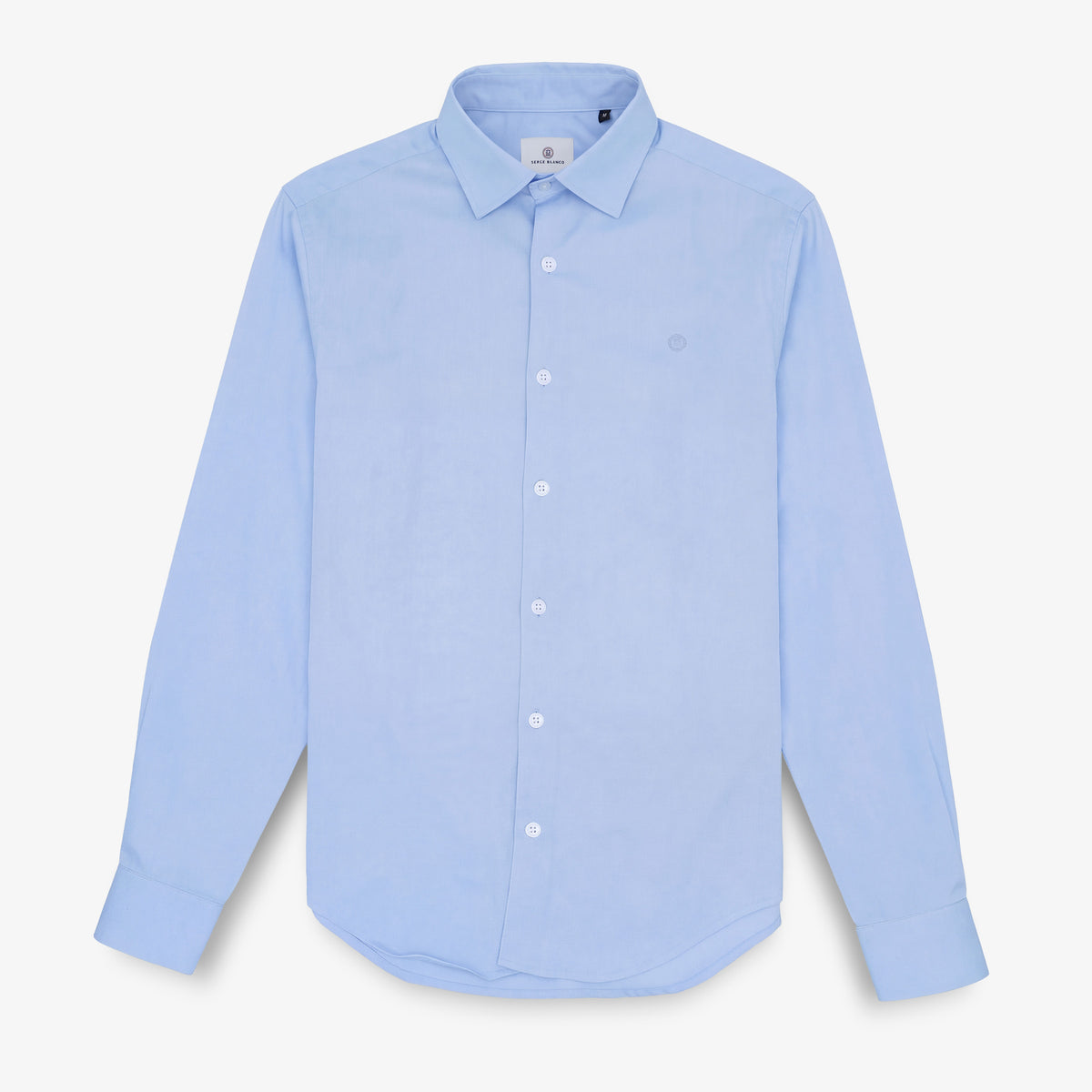 Camicia a maniche lunghe in cotone azzurro