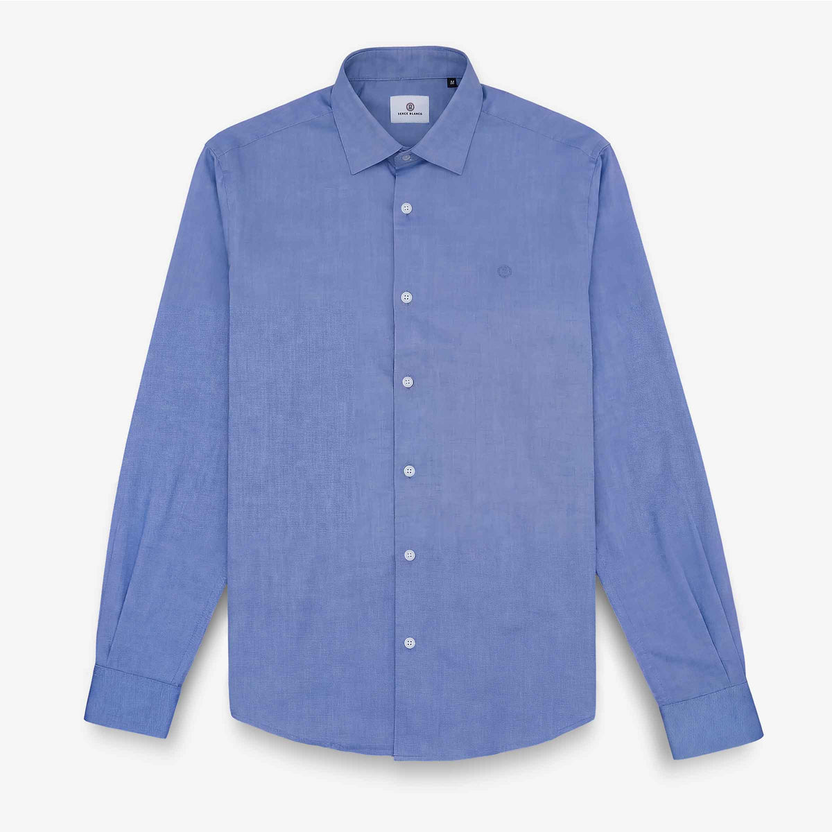 Blue cotton long-sleeve shirt