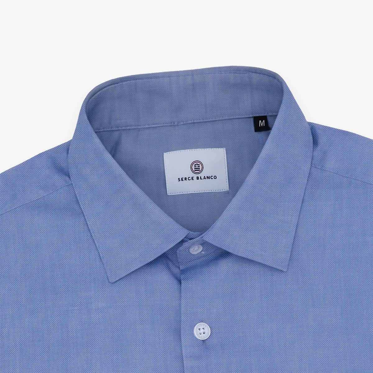 Blue cotton long-sleeve shirt