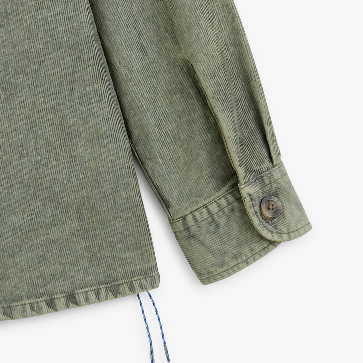 Surchemise velours côtelé zippée effet délavé vert militaire SBPLAY