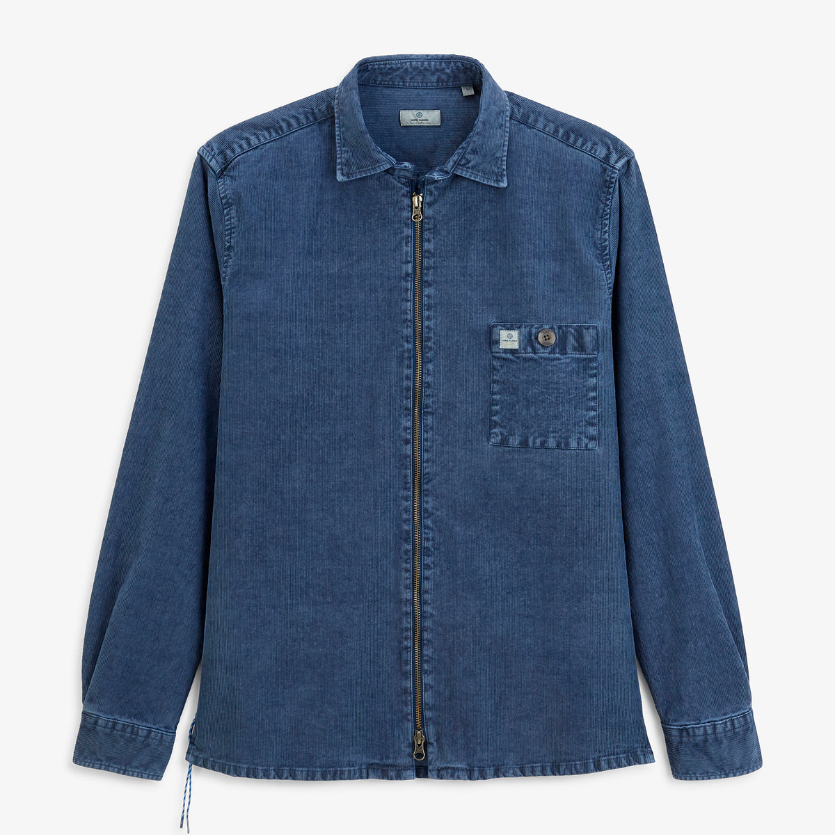 Surchemise velours côtelé zippée effet délavé bleue SBPLAY