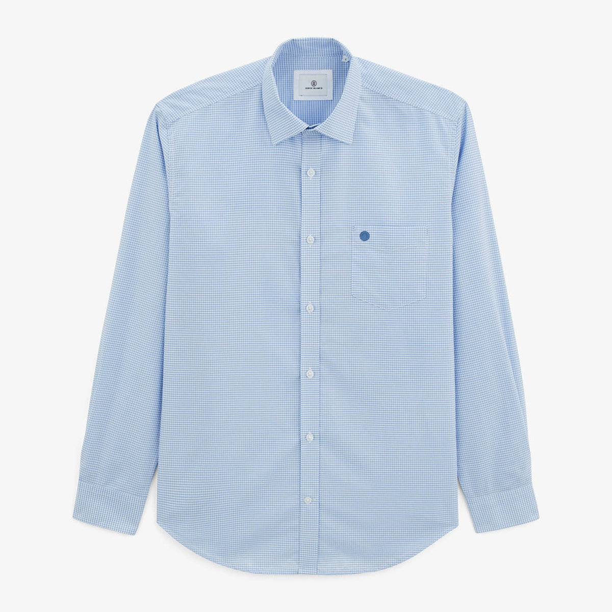 Chemise Clément à carreaux vichy bleue