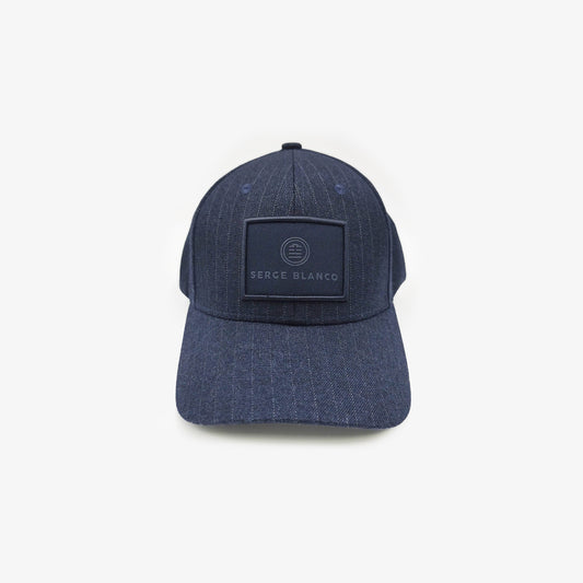 Casquette baseball avec rayures en laine bleu marine homme SERGE BLANCO