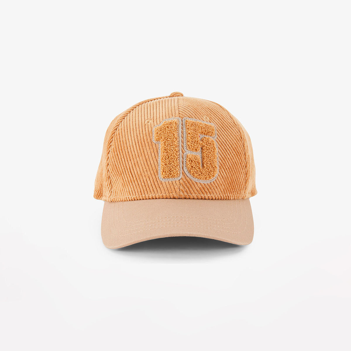 Casquette baseball unie velours beige