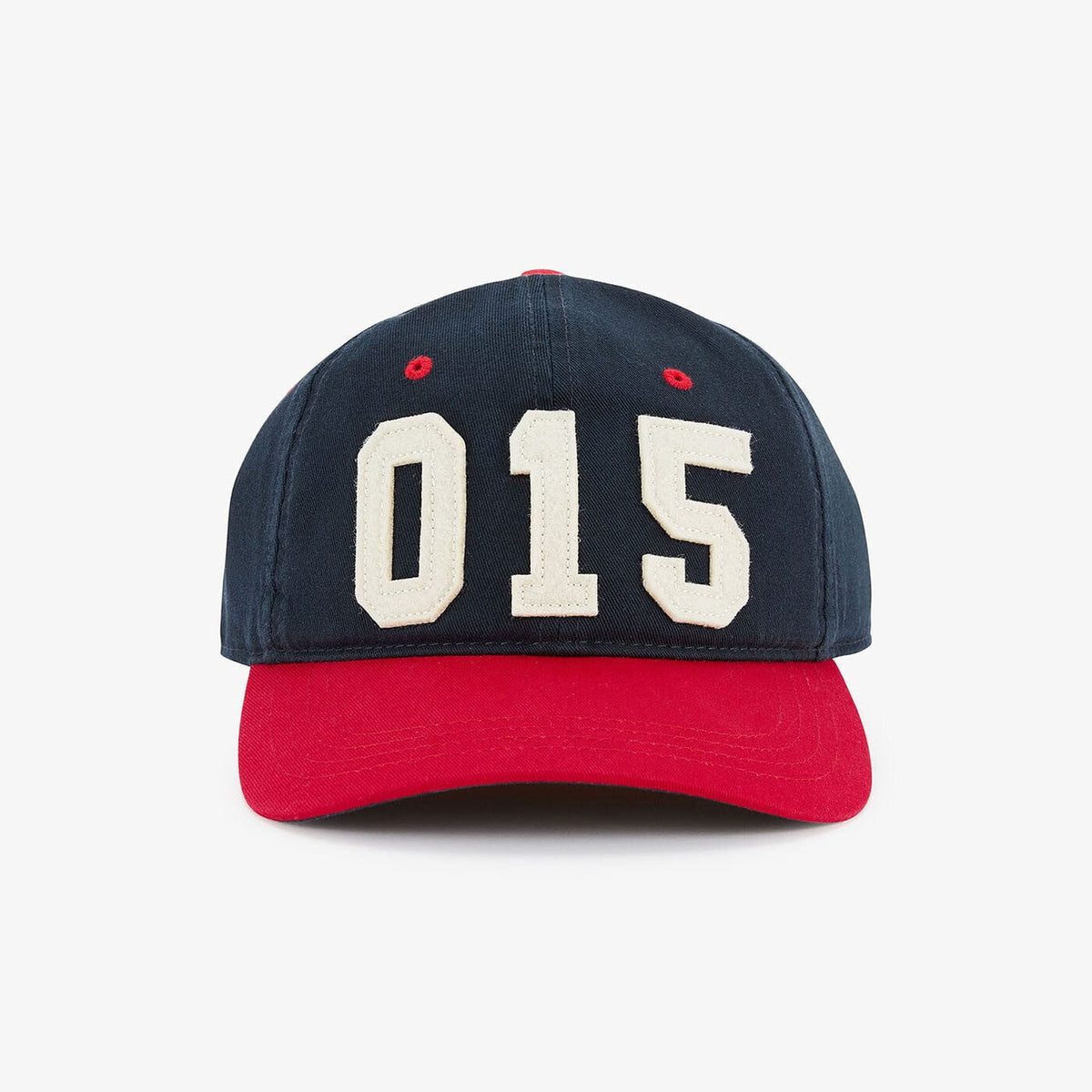 Casquette reglable en coton canvas bicolore bleu marine homme serge blanco