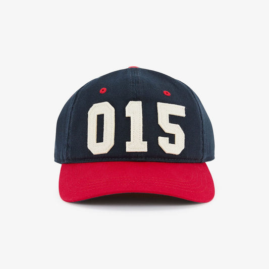 Casquette reglable en coton canvas bicolore bleu marine homme serge blanco