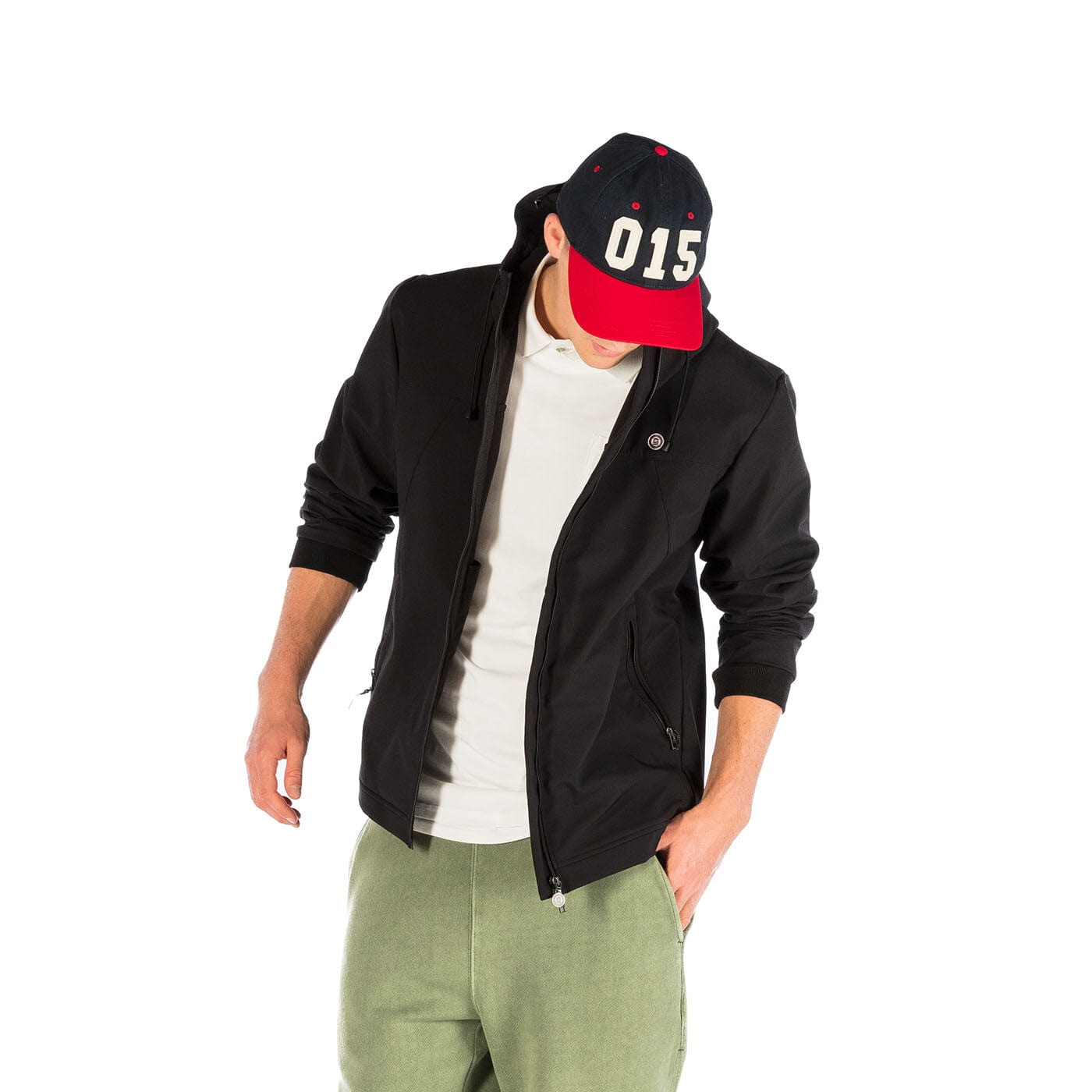 Casquette reglable en coton canvas bicolore bleu marine homme serge blanco