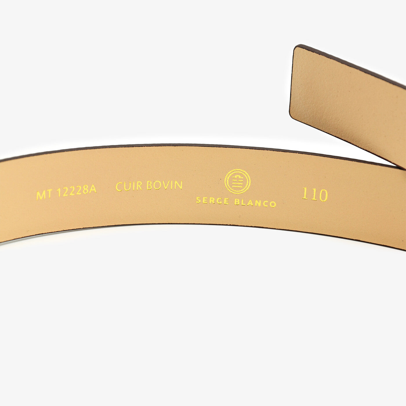 Ceinture en cuir grainé cognac