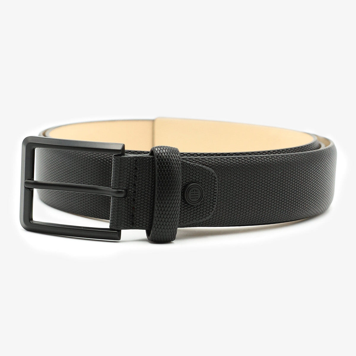 Ceinture en cuir grainé noir