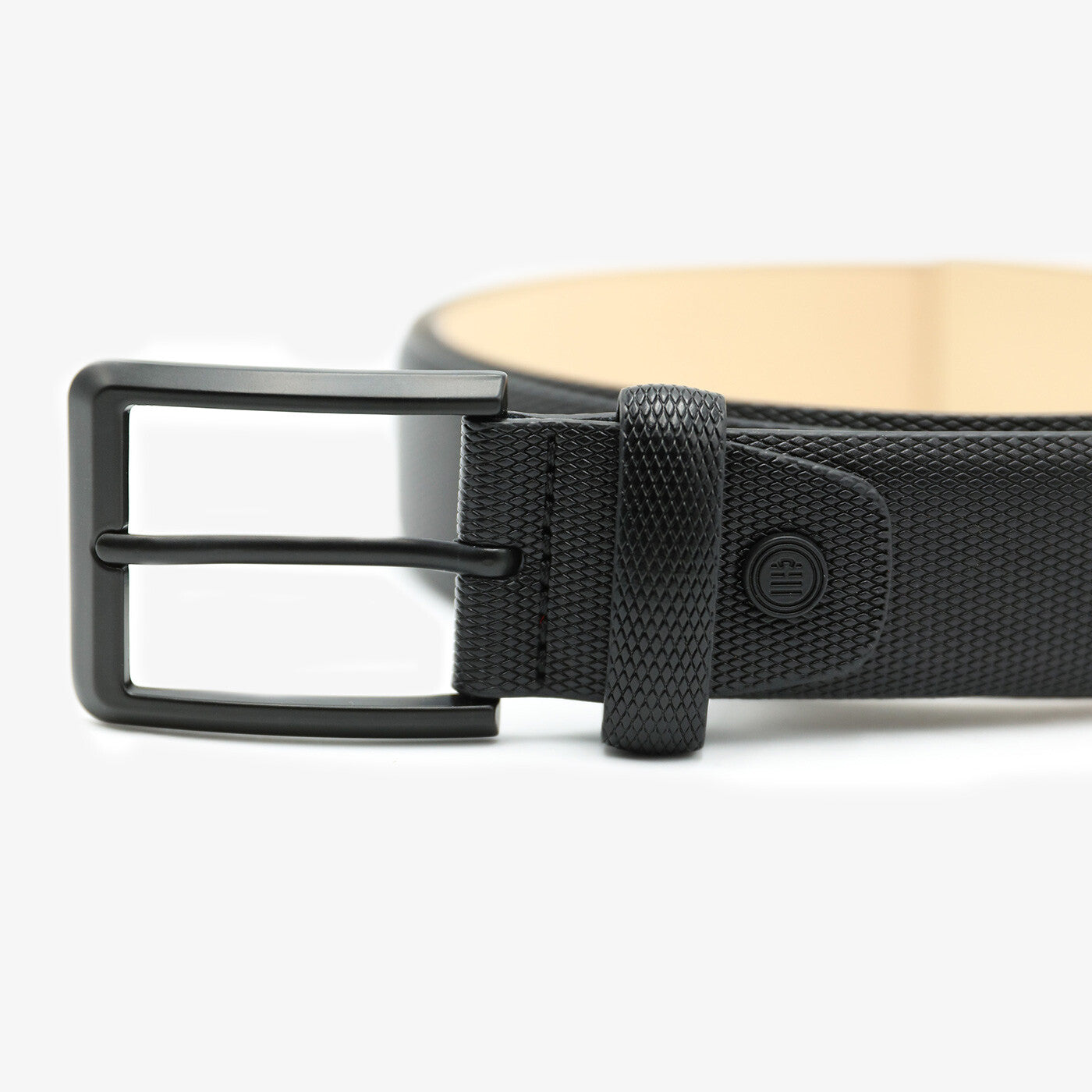 Ceinture en cuir grainé noir