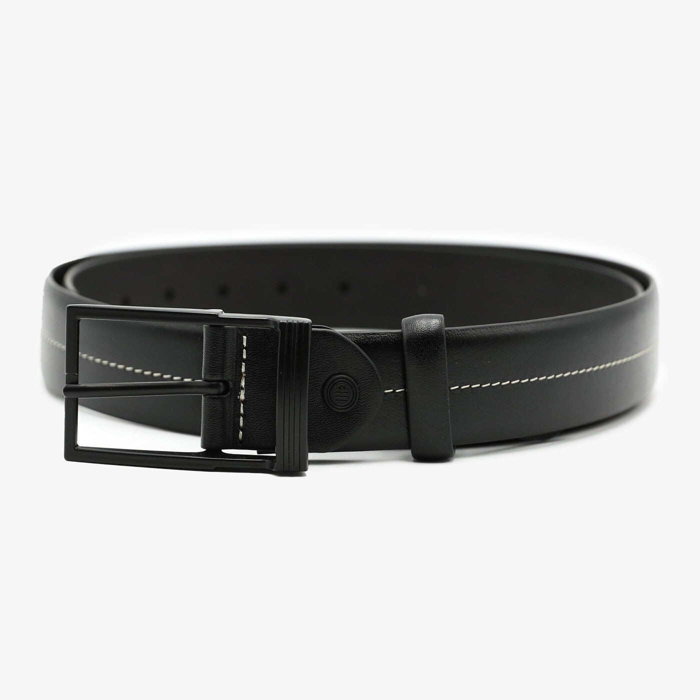 Ceinture en cuir lisse noir