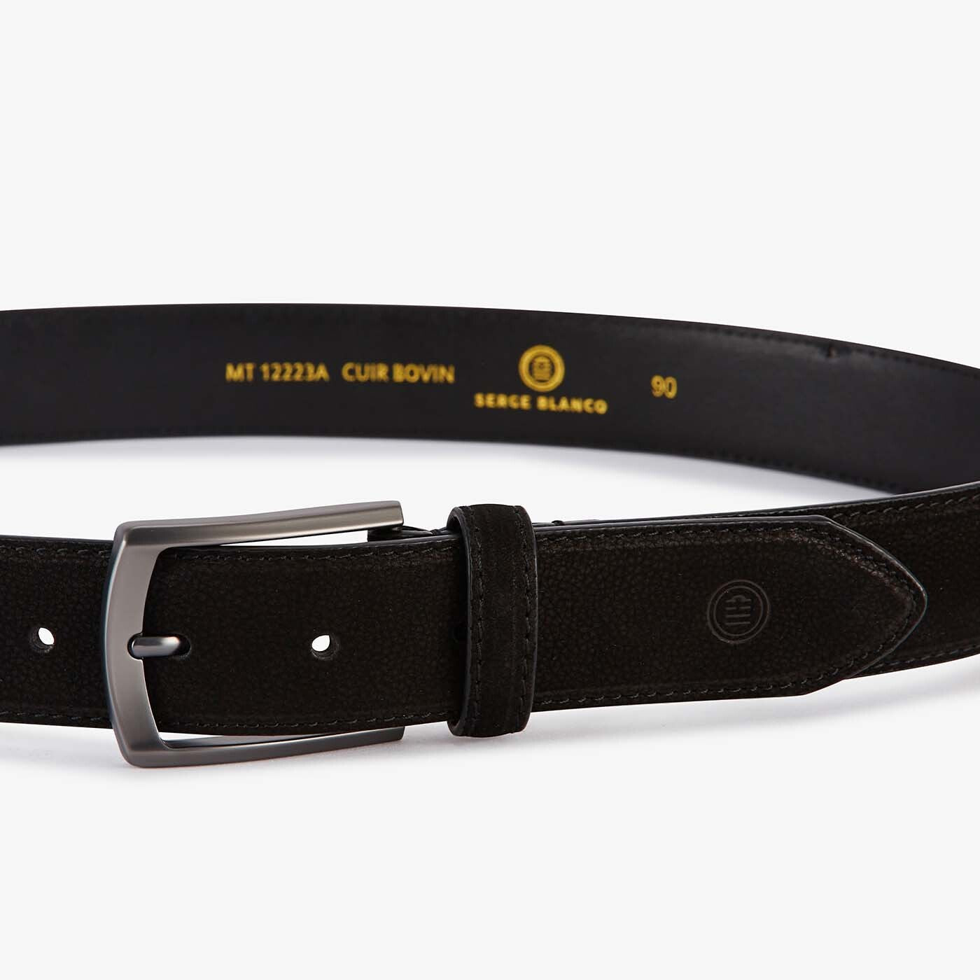 Ceinture en nubuck cousue noire