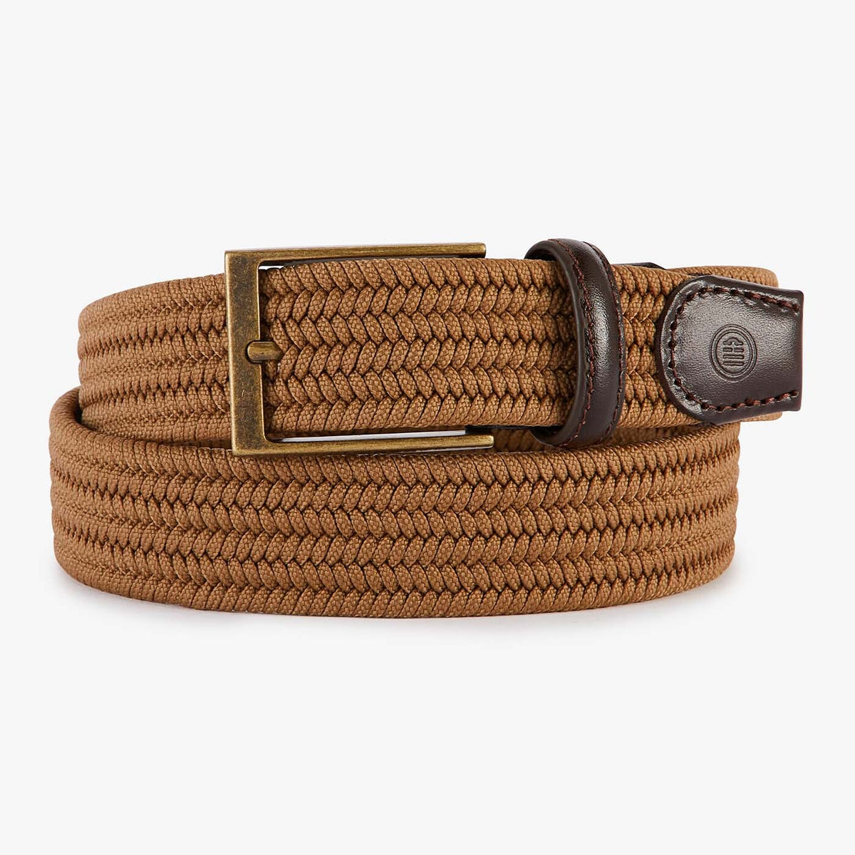 Ceinture tressée élastiquée beige