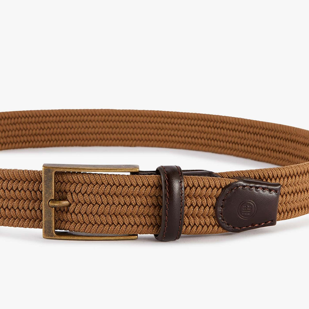 Ceinture tressée élastiquée beige