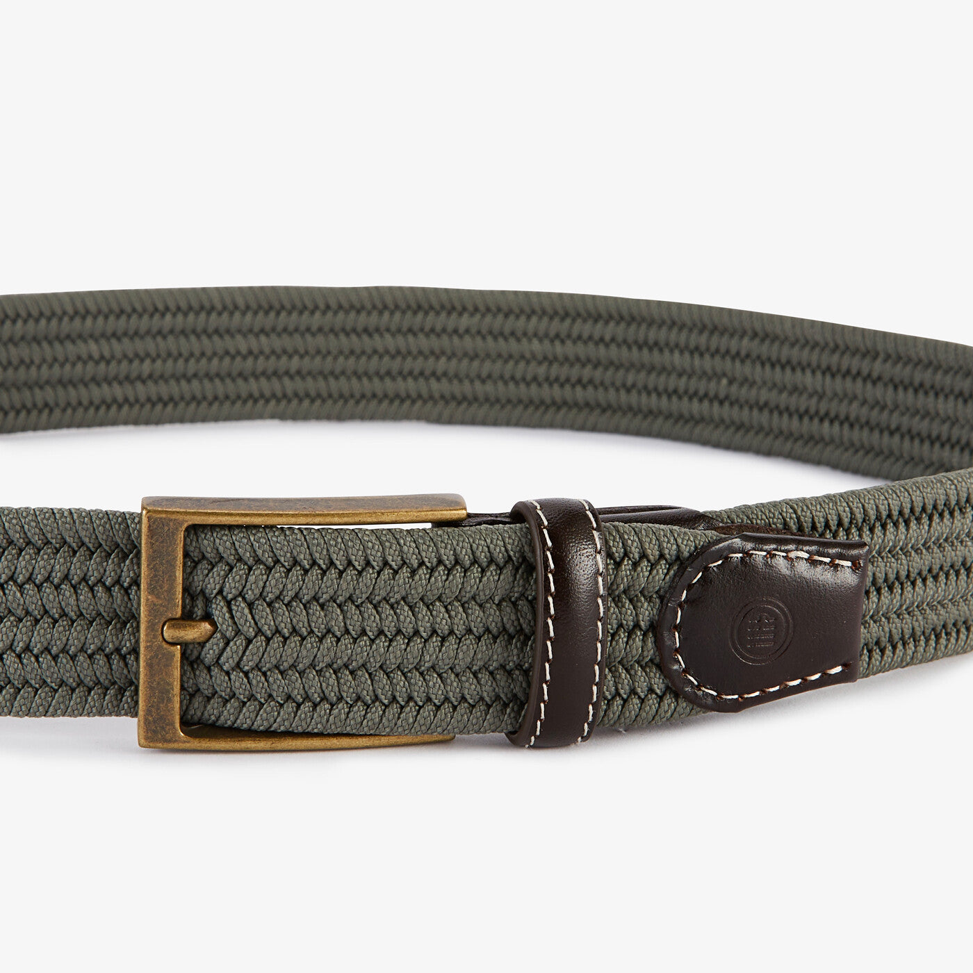 Ceinture tressée élastiquée khaki