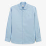Lichtblauw effen stretchkatoenen overhemd met lange mouwen voor heren SERGE BLANCO