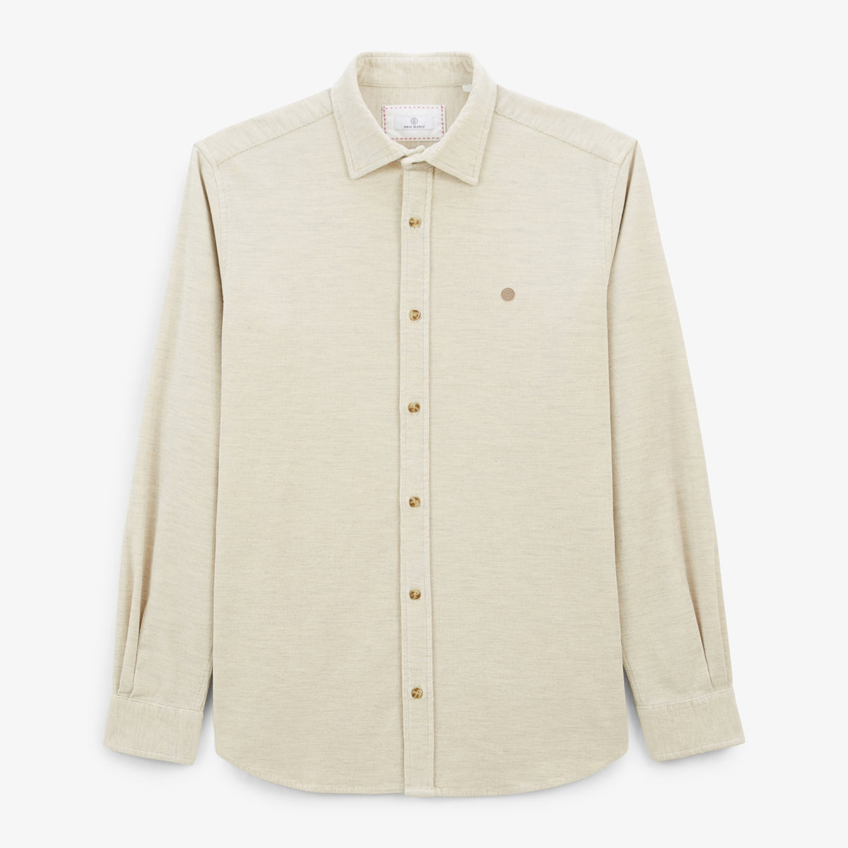 Chemise Charles en velours à manches longues blanc crème homme serge blanco