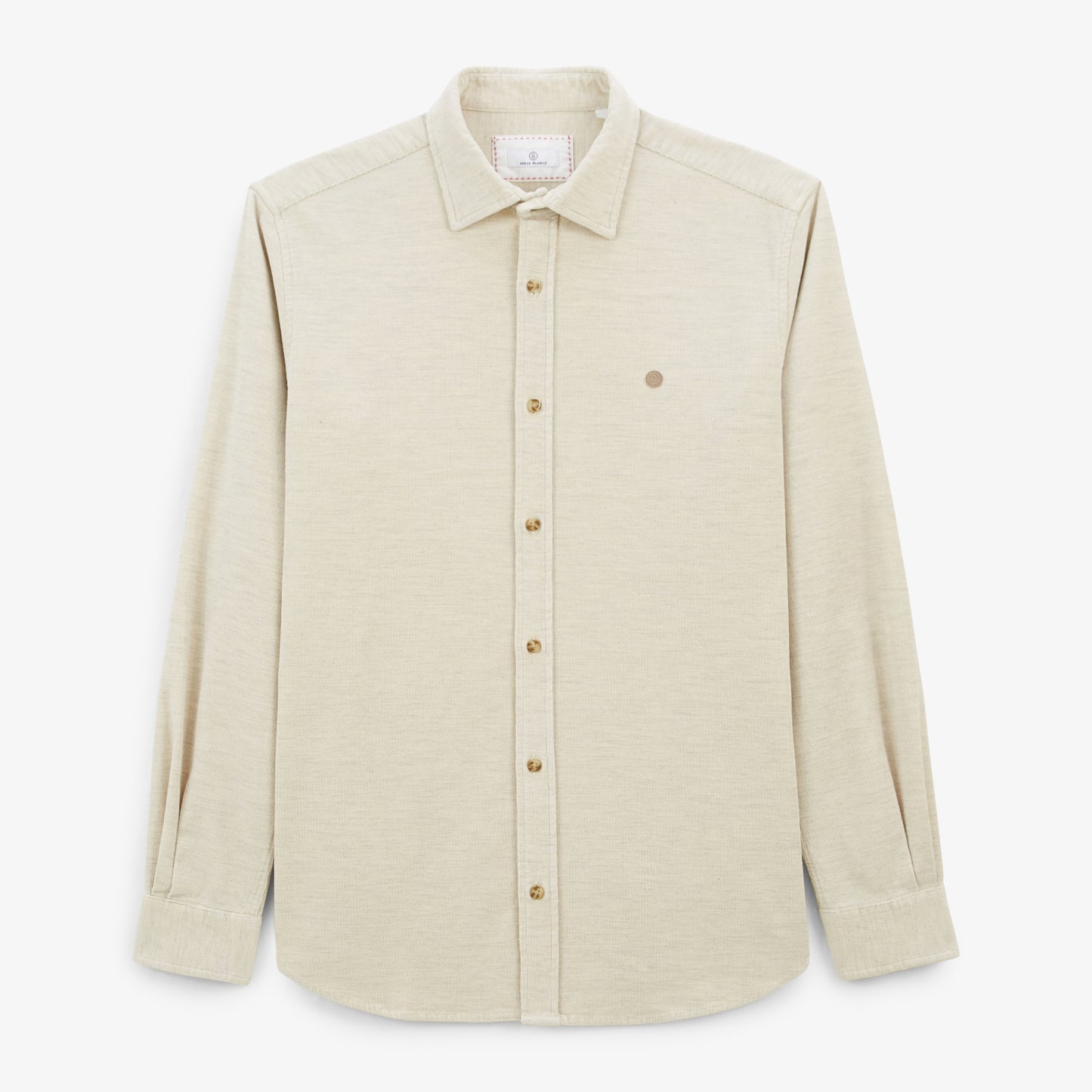 Chemise Charles en velours à manches longues blanc crème homme serge blanco