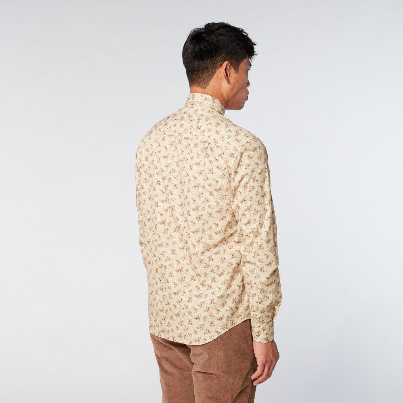 Chemise imprimée fleurs vintage jaune coupe ajustée en coton homme Serge blanco