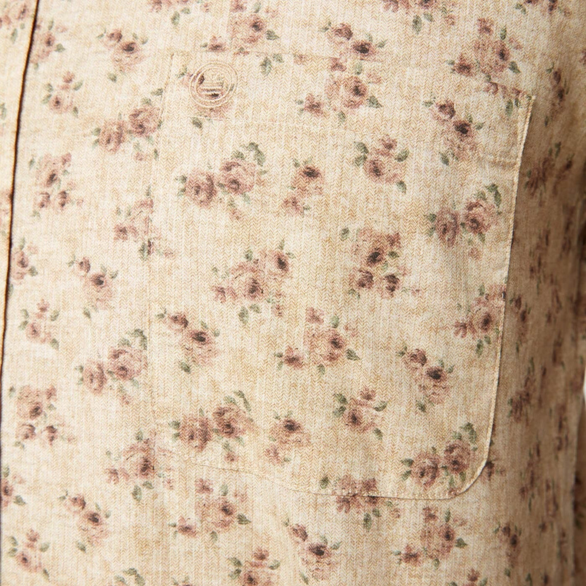 Chemise imprimée fleurs vintage jaune coupe ajustée en coton homme Serge blanco