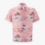 Chemise manches courtes rose avec imprimé palmiers en coton homme serge blanco