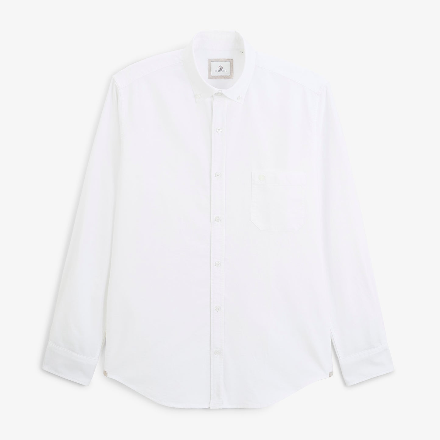 Chemise manches longues Oxford sangle SB blanche HOMME SERGE BLANCO