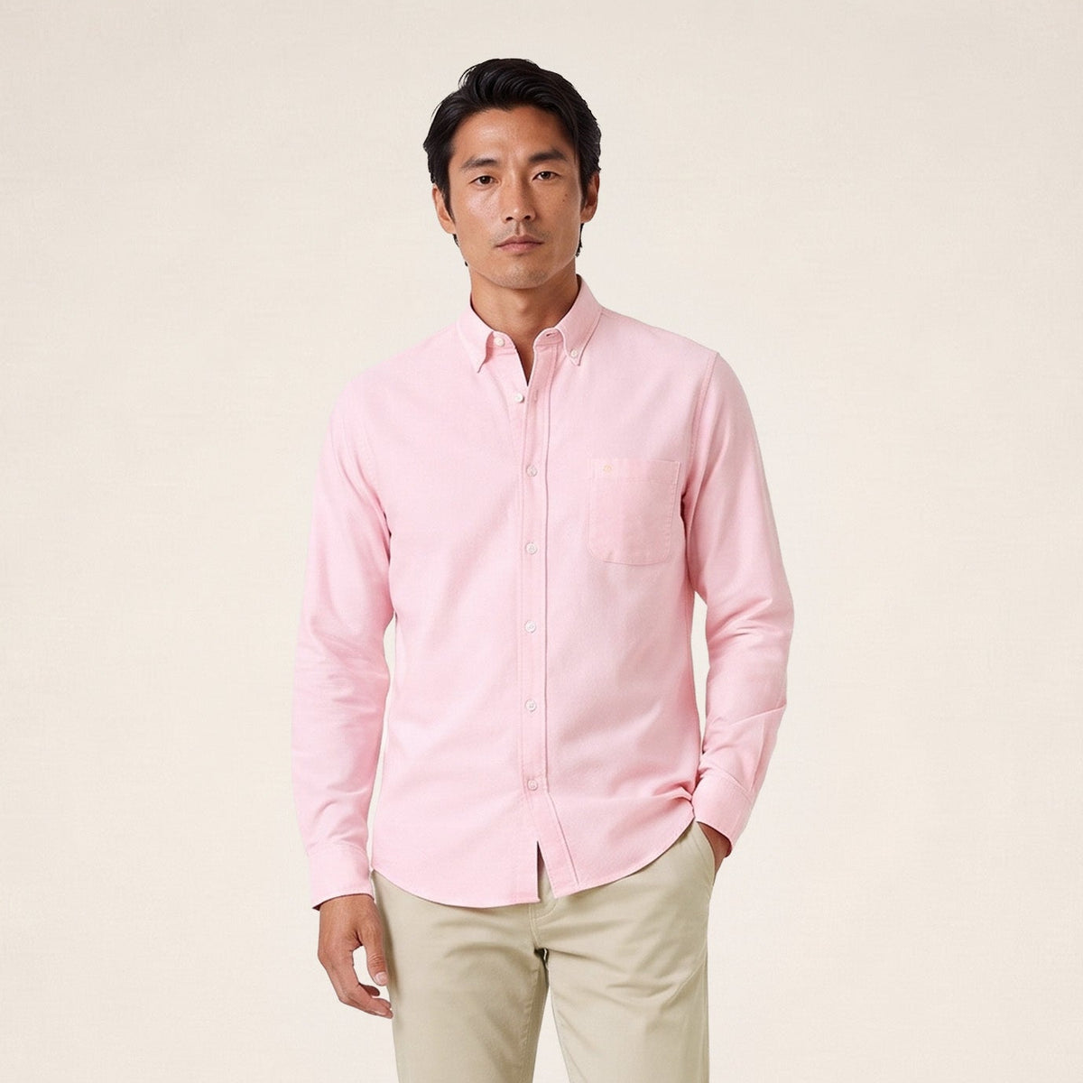 Chemise manches longues Oxford sangle SB rose