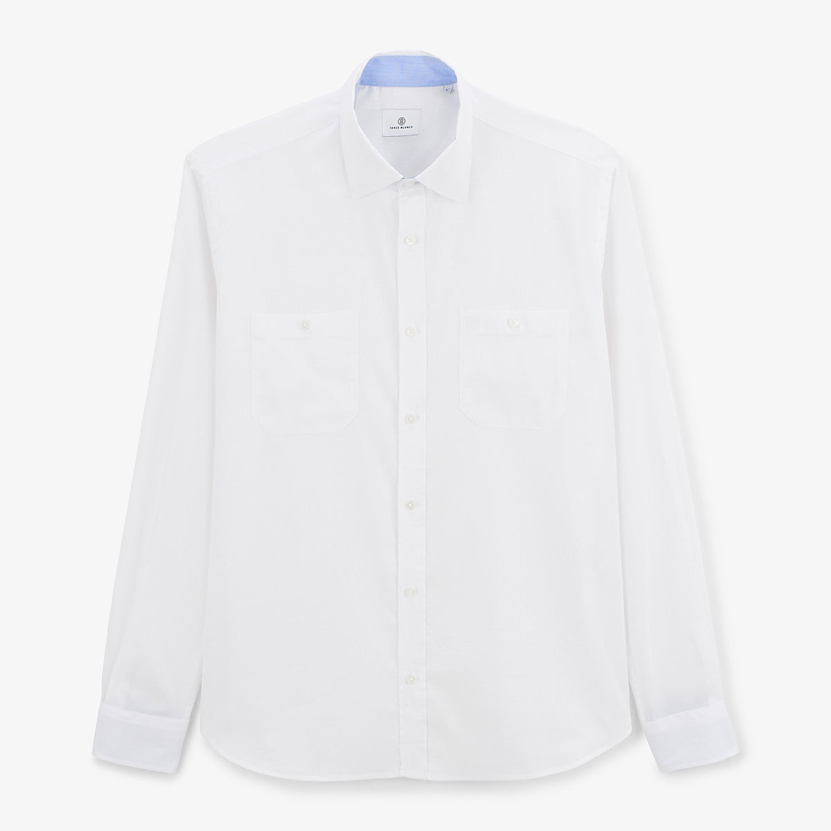 Chemise manches longues en coton blanche Charles homme SERGE BLANCO