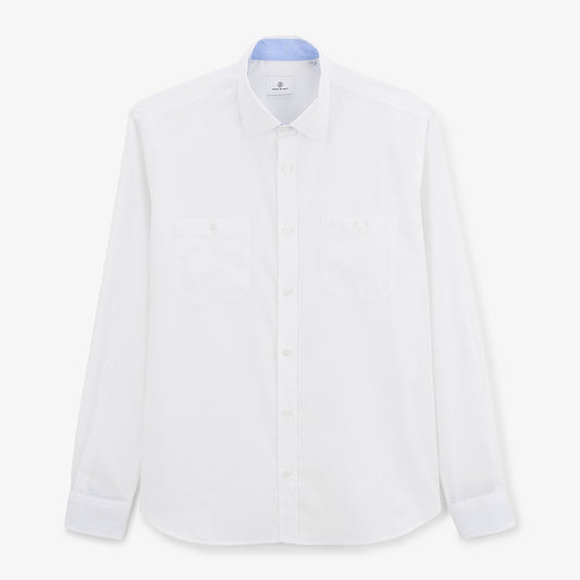 Chemise manches longues en coton blanche Charles homme SERGE BLANCO