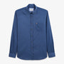 Chemise manches longues imprime geometrique bleu azur en coton homme serge blanco