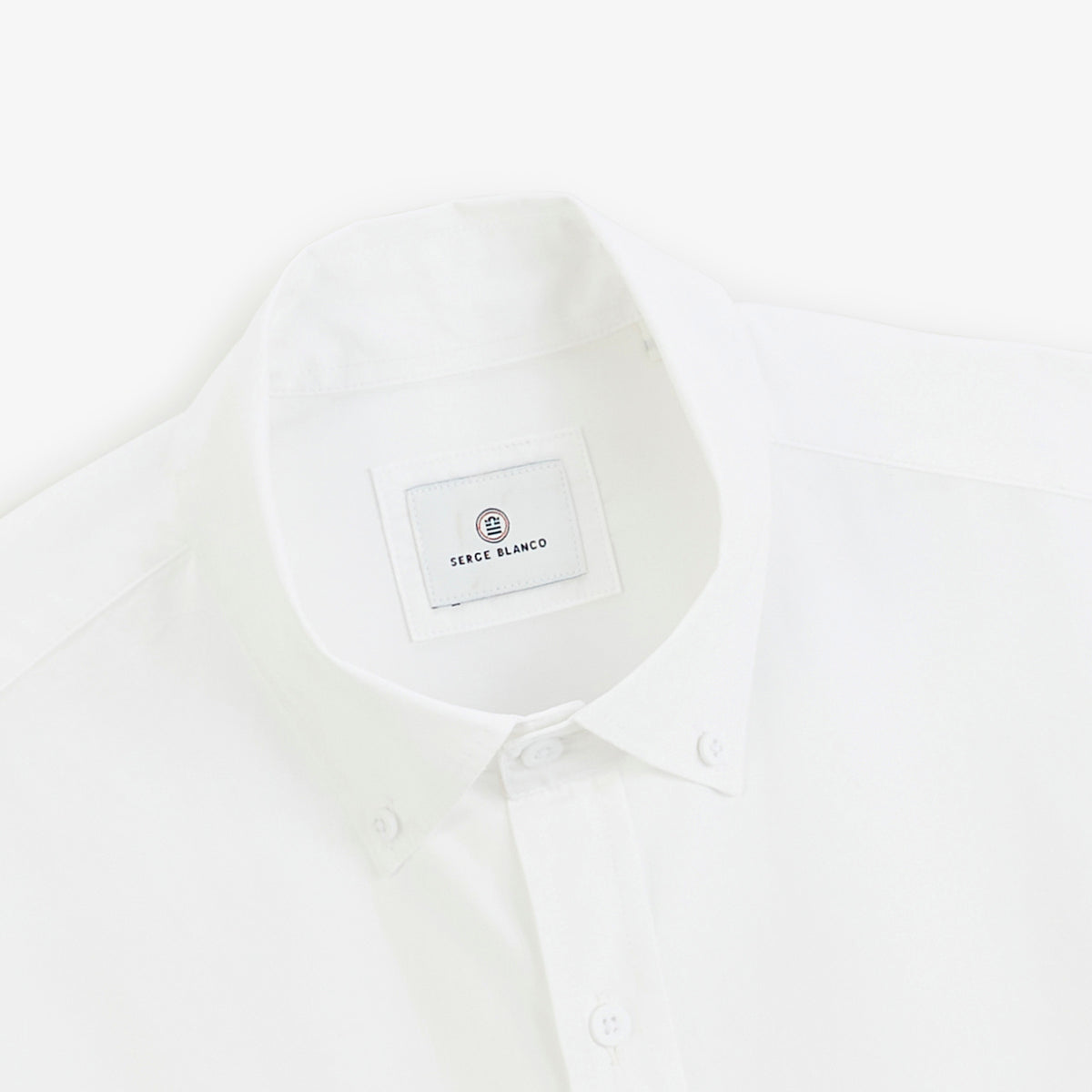 Chemise manches longues popeline de coton blanchomme serge blanco