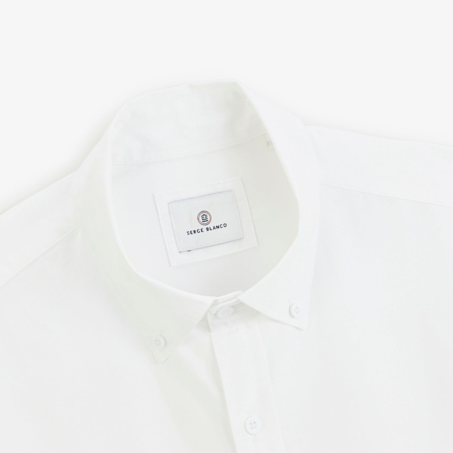 Chemise manches longues popeline de coton blanchomme serge blanco