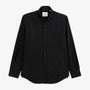 Chemise manches longues popeline de coton noir homme serge blanco