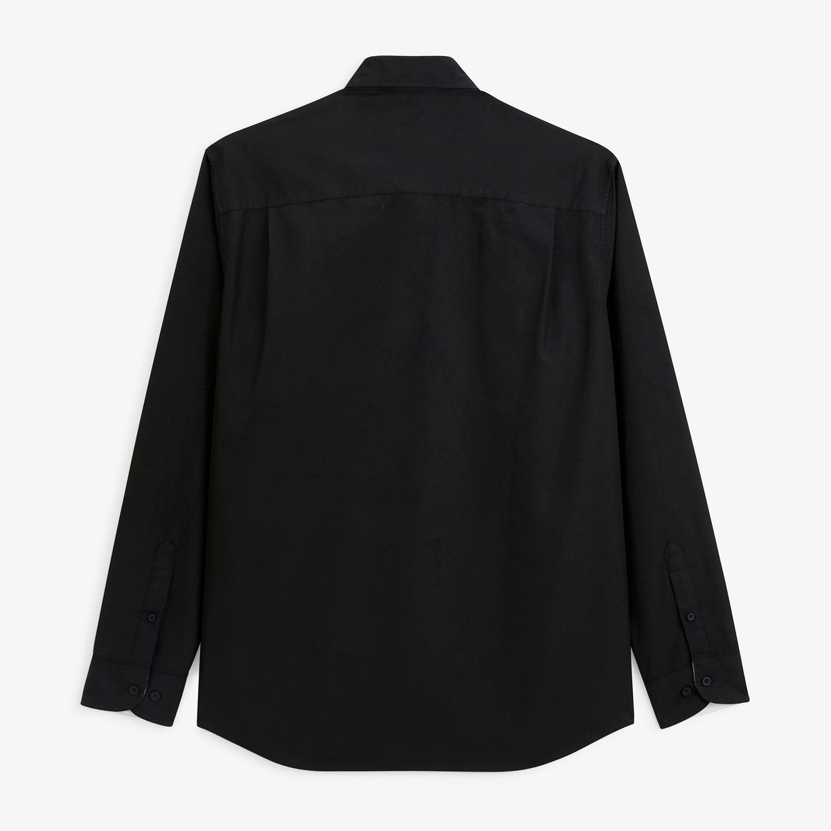 Chemise manches longues popeline de coton noir homme serge blanco