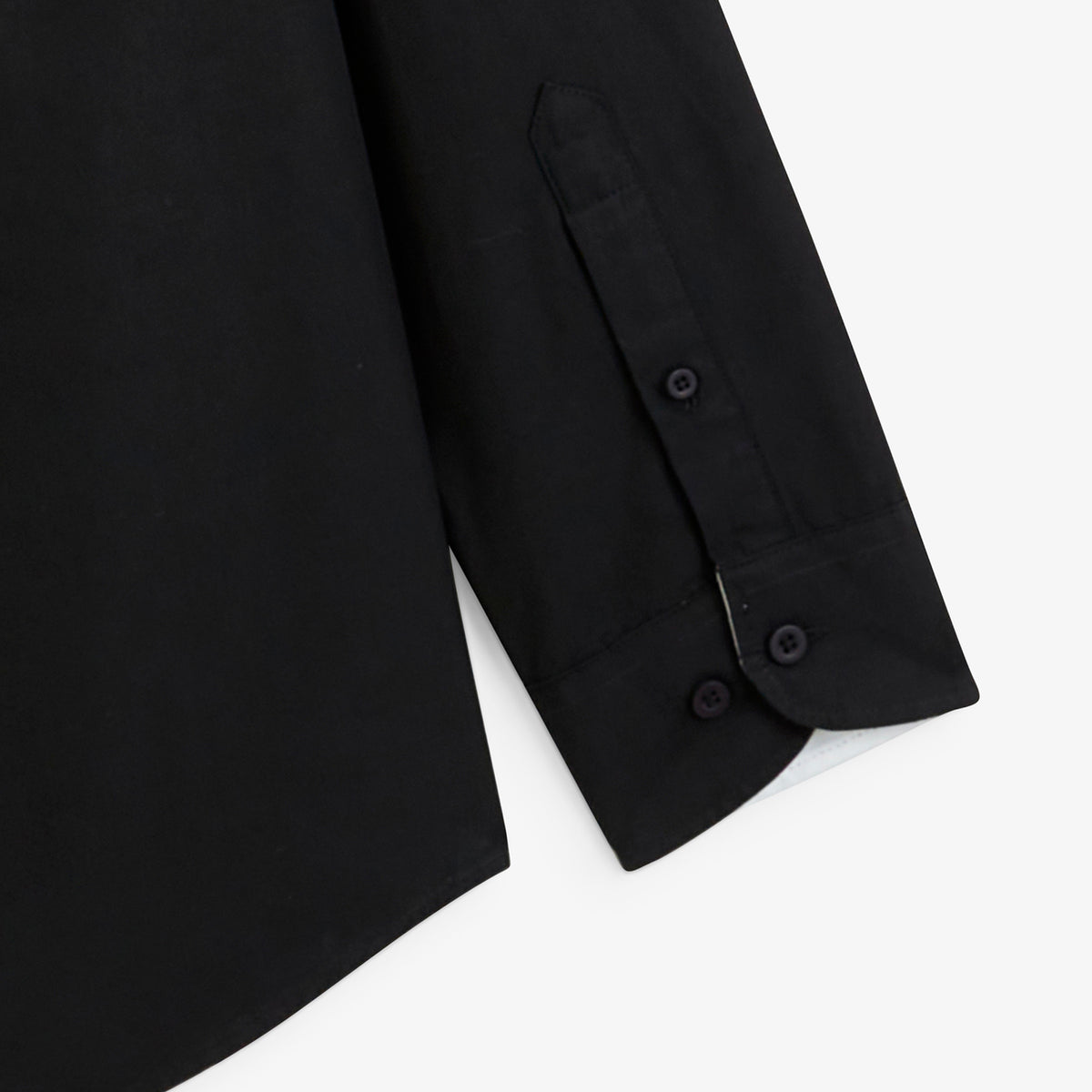 Chemise manches longues popeline de coton noir homme serge blanco