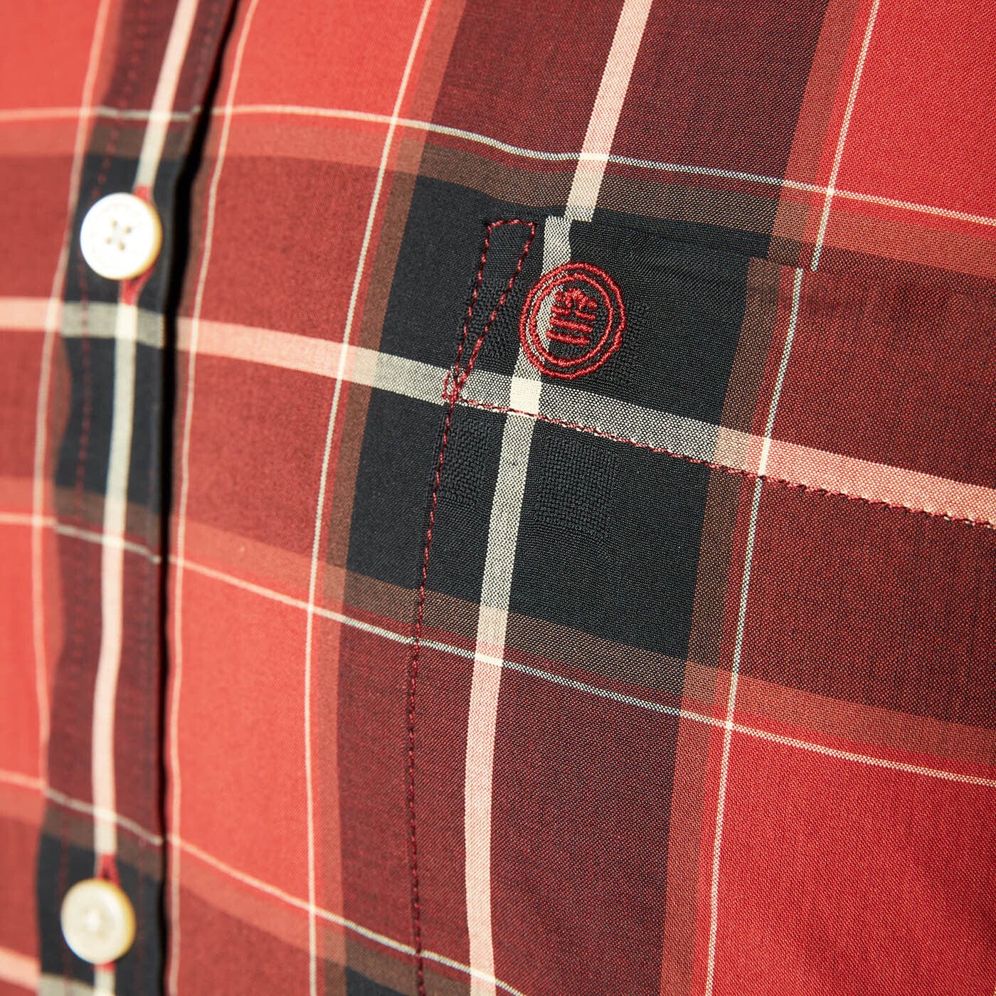 Chemise rouge à carreaux manches longues en coton homme serge blanco