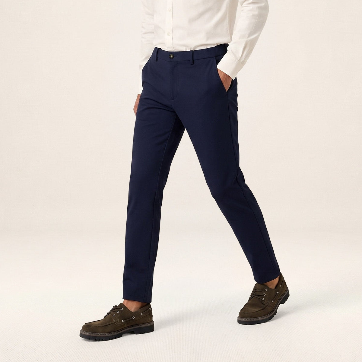 Chino 549 regular stretch taille élastiquée bleu marine